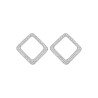 Boucles d'Oreilles Losange Argent Rhodié & Oxydes de Zirconium