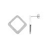 Boucles d'Oreilles Losange Argent Rhodié & Oxydes de Zirconium