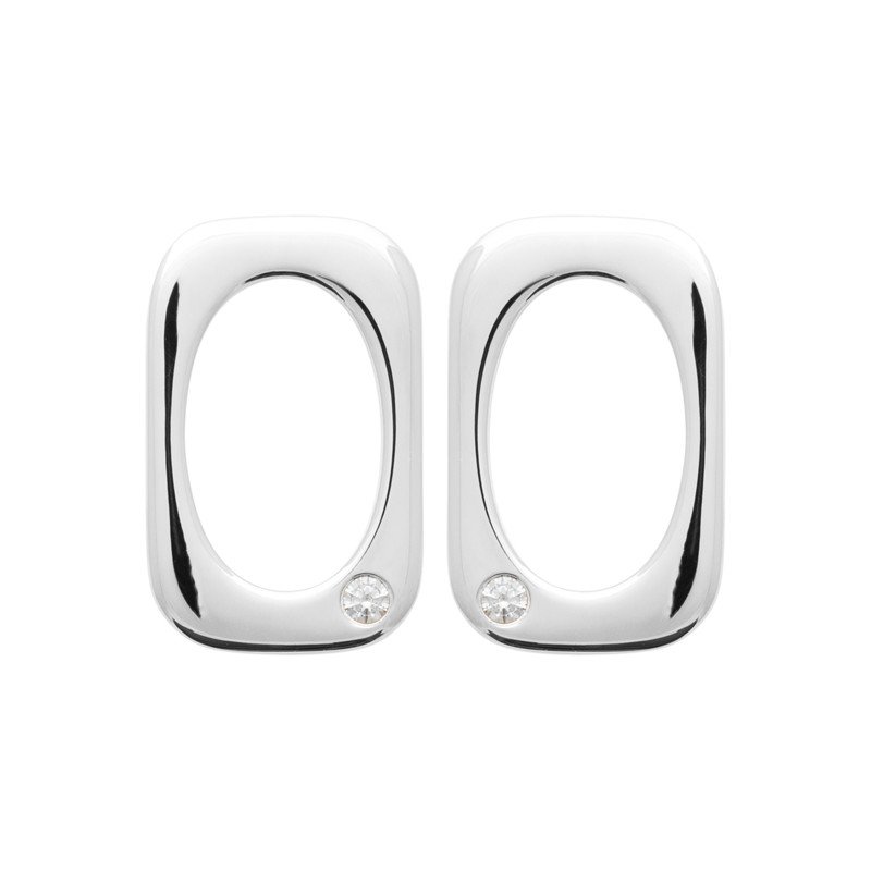 Boucles d'Oreilles Argent Rhodié Zirconium Ajourées | Kara Bijoux