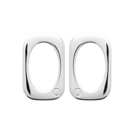 Boucles d'Oreilles Argent Rhodié Zirconium Ajourées | Kara Bijoux
