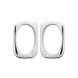 Boucles d'Oreilles Argent Rhodié Zirconium Ajourées | Kara Bijoux