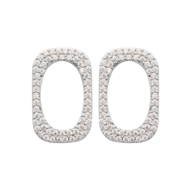 Boucles d'oreilles Argent Rhodié Oxydes de Zirconium Kara Bijoux