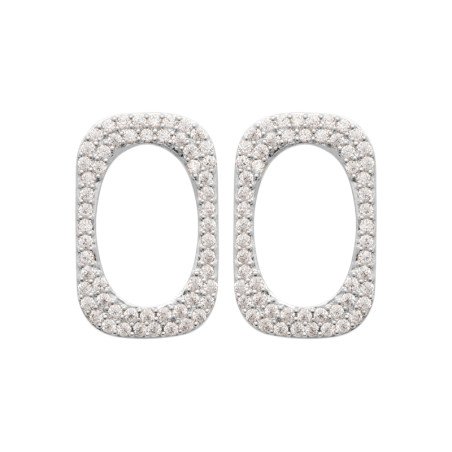 Boucles d'oreilles Argent Rhodié Oxydes de Zirconium Kara Bijoux