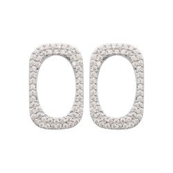 Boucles d'oreilles Argent Rhodié Oxydes de Zirconium Kara Bijoux