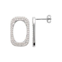 Boucles d'oreilles Argent Rhodié Oxydes de Zirconium Kara Bijoux