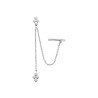 Boucle d'Oreille Manchette et Chaîne Trèfle Argent 925