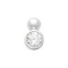 Puce d'oreille Solitaire Argent Rhodié Oxyde de Zirconium