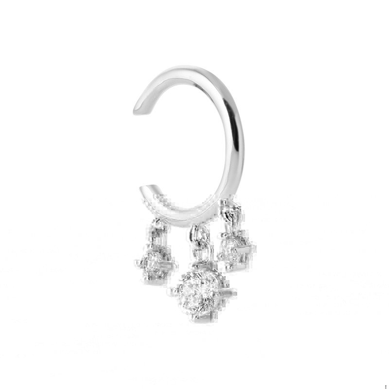 Earcuff Argent Rhodié Oxydes de Zirconium - Kara Bijoux