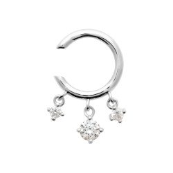 Earcuff Argent Rhodié Oxydes de Zirconium - Kara Bijoux