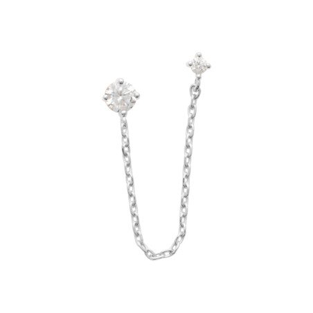Boucle d'oreille Chaîne Argent Rhodié & Oxyde de Zirconium