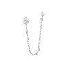 Boucle d'oreille Chaîne Argent Rhodié & Oxyde de Zirconium
