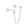 Boucle d'oreille Chaîne Argent Rhodié & Oxyde de Zirconium