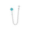 Boucle d'Oreille Chaîne Argent Rhodié Oxydes de Zirconium