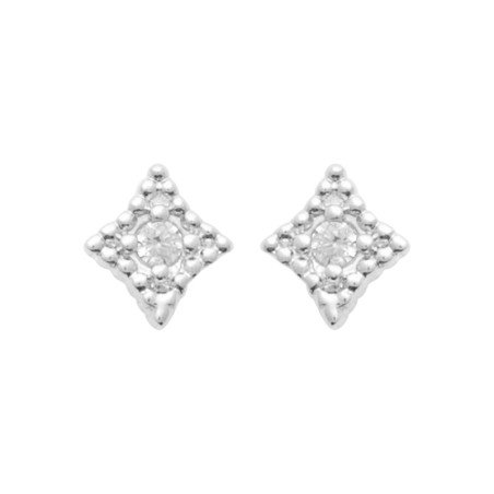 Boucles d'Oreilles Puces Étoile Argent Rhodié & OZ | Kara Bijoux