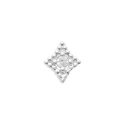 Puce d'oreille Losange Argent Rhodié Oxyde de Zirconium