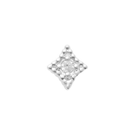 Puce d'oreille Losange Argent Rhodié Oxyde de Zirconium