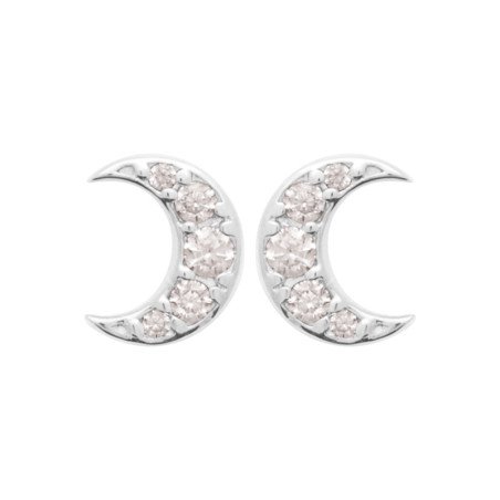 Boucles d'Oreilles Lunes Scintillantes Argent Rhodié - Kara Bijoux