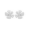 Puces d'Oreilles Fleur Scintillante Argent Rhodié | Kara Bijoux