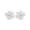 Puces d'Oreilles Fleur Scintillante Argent Rhodié | Kara Bijoux