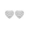 Puces d'Oreilles Cœur Pavé Argent 925 Rhodié - Kara Bijoux