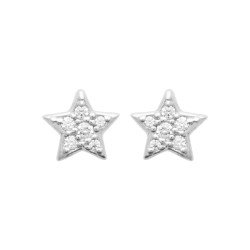 Puces d'Oreilles Étoiles Scintillantes en Argent Rhodié | Kara Bijoux