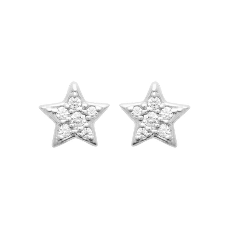 Puces d'Oreilles Étoiles Scintillantes en Argent Rhodié | Kara Bijoux