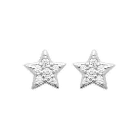 Puces d'Oreilles Étoiles Scintillantes en Argent Rhodié | Kara Bijoux