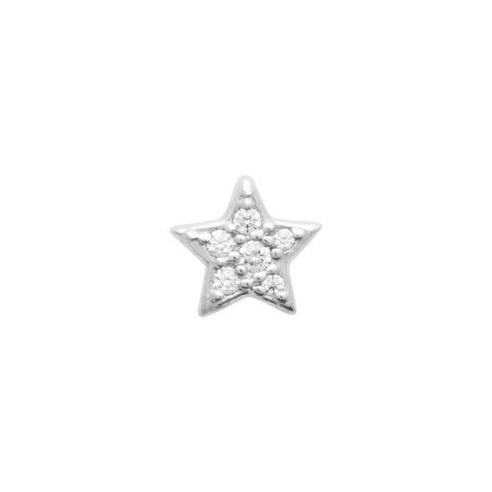 Puce d'Oreille Étoile Scintillante Argent Rhodié | Kara Bijoux
