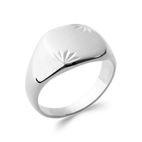 Chevalière Argent Rhodié Éclat - Bijou Homme & Femme | Kara Bijoux