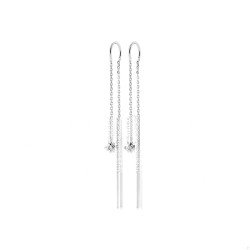 Boucles d'Oreilles Chaîne Argent Rhodié Oxyde de Zirconium