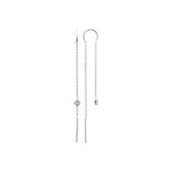 Boucles d'Oreilles Chaîne Argent Rhodié Oxyde de Zirconium