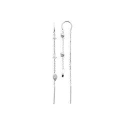 Boucles d'Oreilles Chaîne Argent Rhodié Oxydes de Zirconium