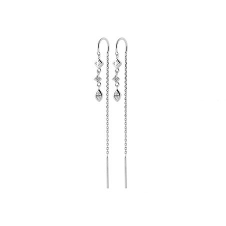 Boucles d'Oreilles Pendantes Argent Rhodié Oxydes - Kara Bijoux