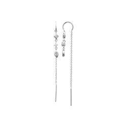 Boucles d'Oreilles Pendantes Argent Rhodié Oxydes - Kara Bijoux