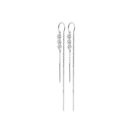 Boucles d'Oreilles Passe-fil Argent Rhodié Oxydes de Zirconium