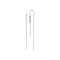 Boucles d'Oreilles Passe-fil Argent Rhodié Oxydes de Zirconium
