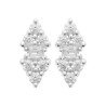 Boucles d'Oreilles Clustered Brillantes Argent Rhodié