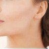 Boucles d'Oreilles Clustered Brillantes Argent Rhodié