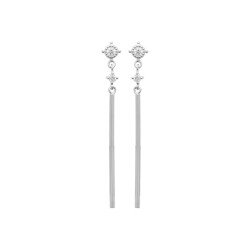 Boucles d'oreilles Pendantes Argent Rhodié & Oxydes | Kara Bijoux