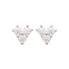 Boucles d'Oreilles Puces Trio Scintillant Argent Rhodié | Kara Bijoux