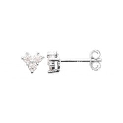 Boucles d'Oreilles Puces Trio Scintillant Argent Rhodié | Kara Bijoux