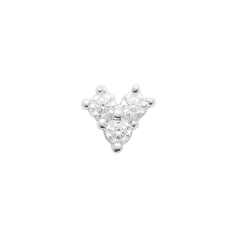 Puce d'Oreille Trio Zirconia Argent 925 Rhodié | Kara Bijoux