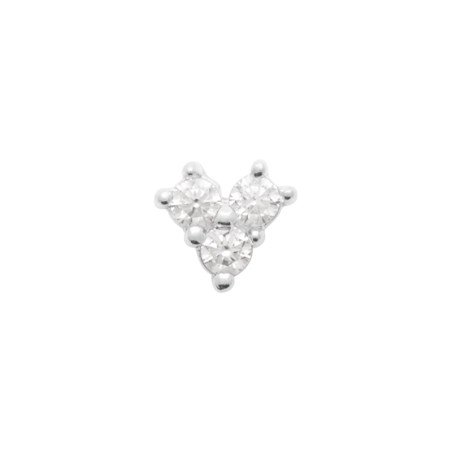 Puce d'Oreille Trio Zirconia Argent 925 Rhodié | Kara Bijoux
