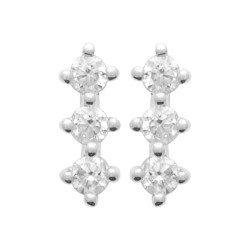Puces d'Oreilles Argent Rhodié Oxydes de Zirconium - Kara Bijoux