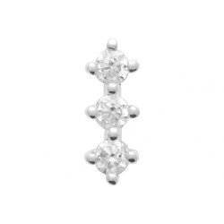 Puce d'Oreille Argent Rhodié Triple Oxyde de Zirconium | Kara Bijoux
