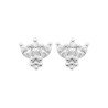 Boucles d'Oreilles Pétales Scintillants Argent 925 Rhodié