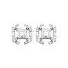 Boucles d'Oreilles Puces Carré Scintillant Argent Rhodié