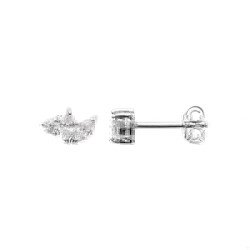 Puces d'Oreilles Argent Rhodié & Oxydes de Zirconium | Kara Bijoux
