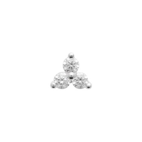Puce d'oreille Trio Argent Rhodié Zirconium | Kara Bijoux