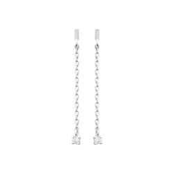 Boucles d'Oreilles Pendantes Argent Rhodié Oxyde de Zirconium